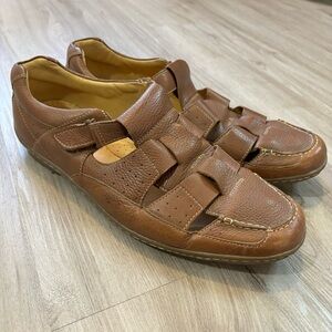 Sandro Comfort Soft Gel Casual Shoes #100035 Brown Leather Mens Size 12 D Sandal